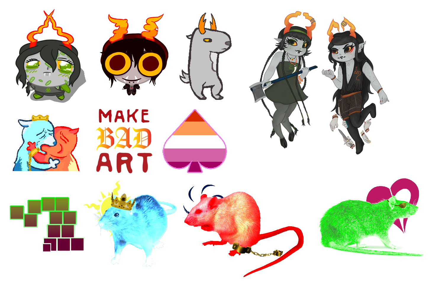 lineup of large stickers 1