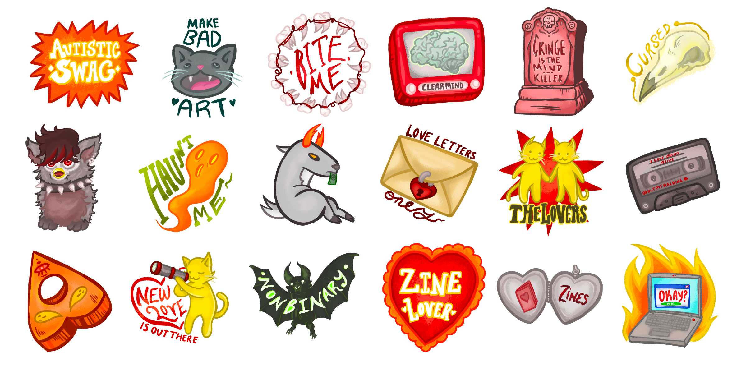 Mini stickers selection sheet